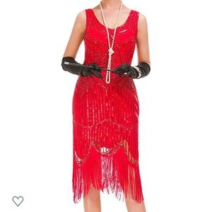 Red Flapper Party Dress